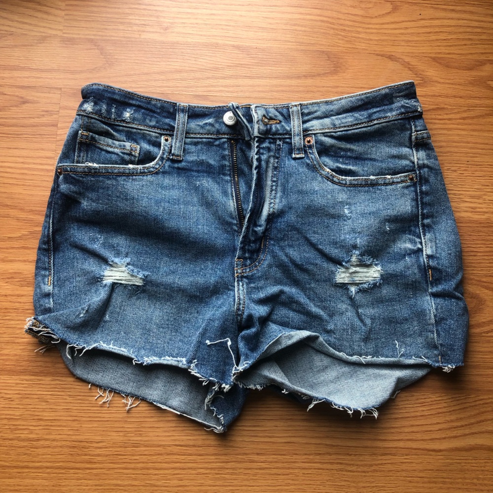 Old Navy Distressed Denim Shorts Blue